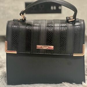 Dune London Black Satchel with Textured Design